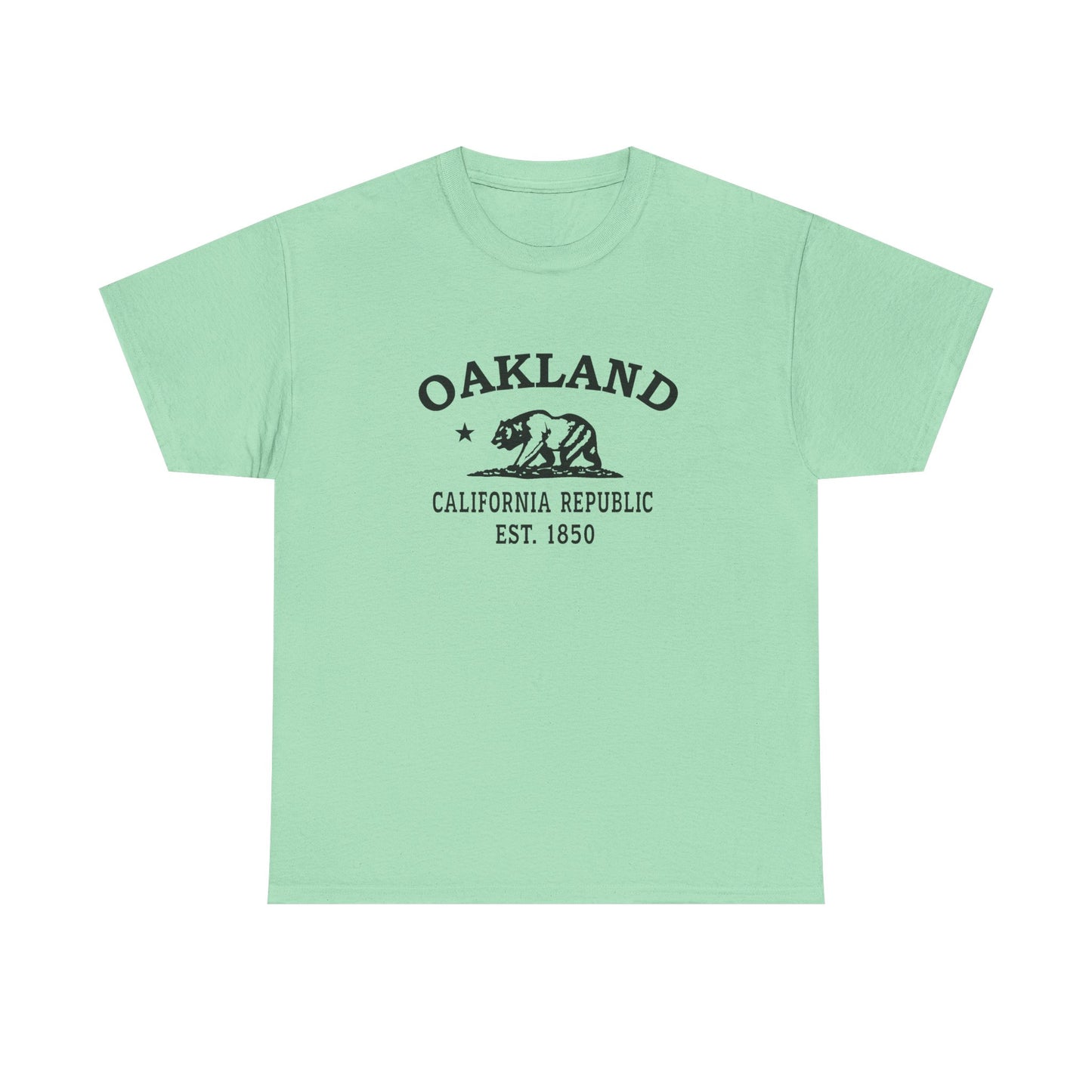 Oakland California Vintage Retro Unisex Heavy Cotton Tee - Black Logo