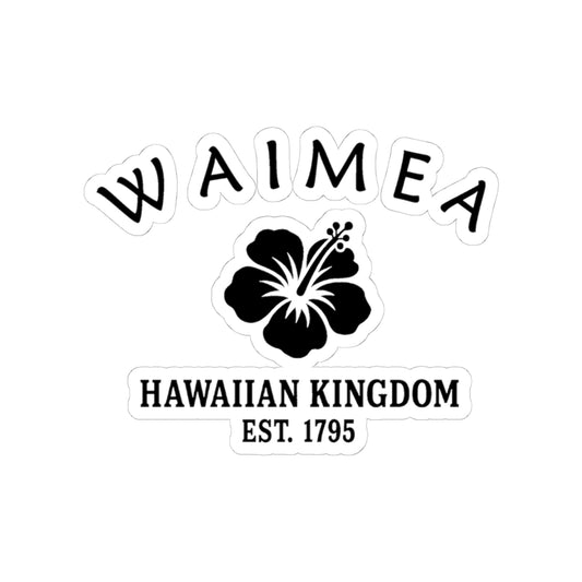 Waimea Hawaii Vintage Retro Vinyl Sticker - Black Logo