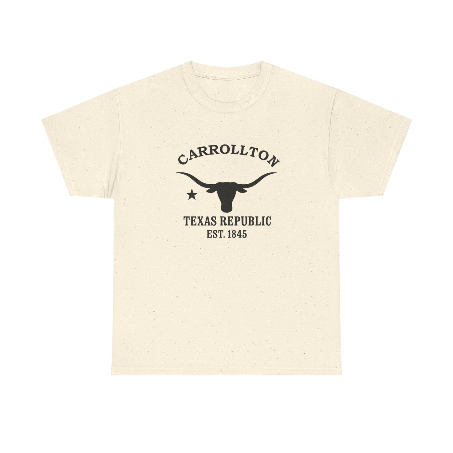 Carrollton Texas Vintage Retro Unisex Heavy Cotton Tee - Black Logo