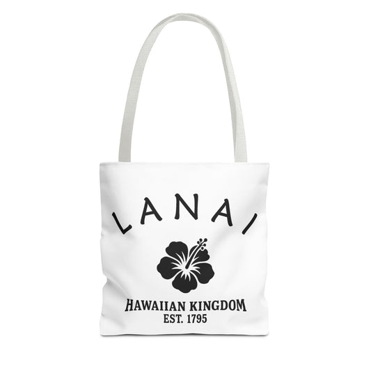 Lanai Hawaii Vintage Retro Light Canvas Tote - Black Logo