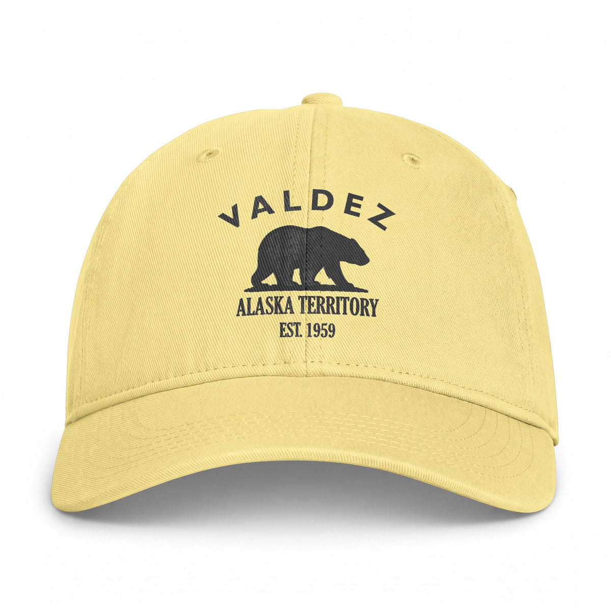 Valdez Alaska Distressed Cotton Cap - Charcoal Print Logo