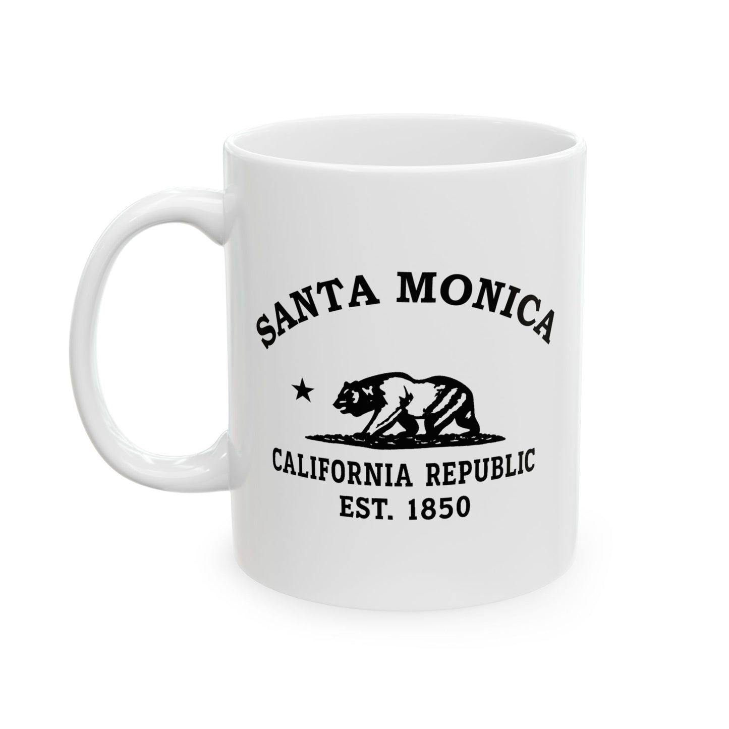 Santa Monica California Vintage Retro Ceramic Mug - Black Logo