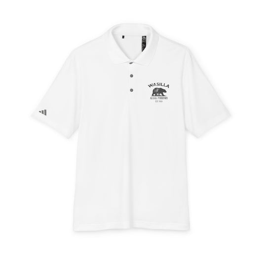 Wasilla Alaska Vintage Retro Embroidered Performance Polo Shirt - Black Logo