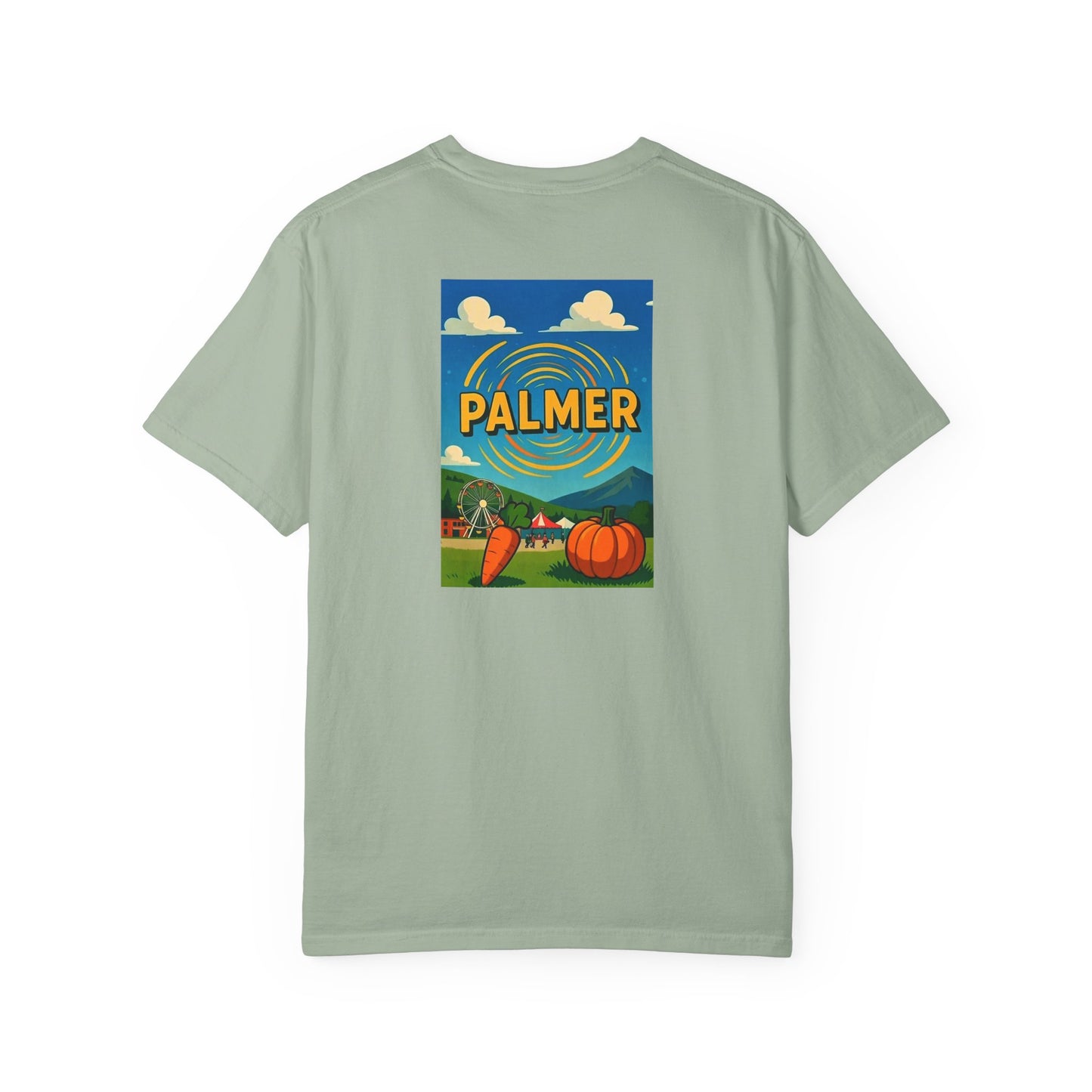 Palmer Alaska Vintage Retro Back Printed Art Series Cotton Tee - Black Logo