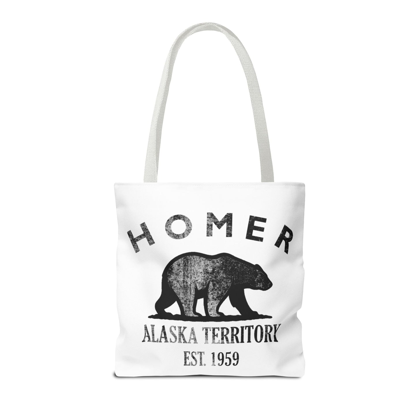 Homer Alaska Vintage Retro Light Canvas Tote - Black Logo