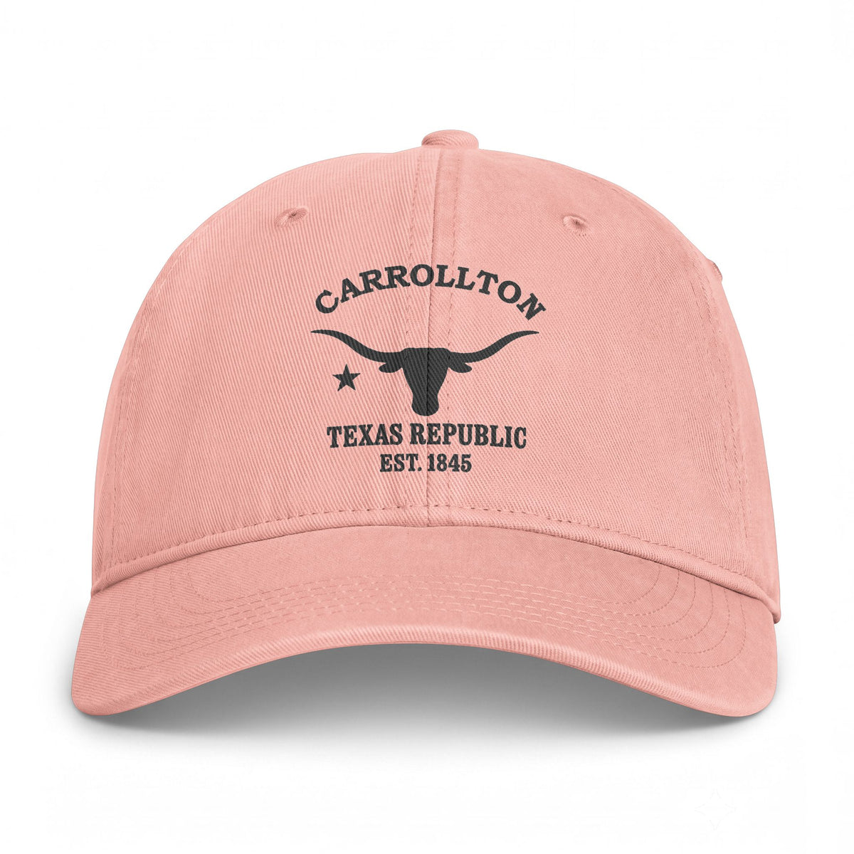 Carrollton Texas Distressed Cotton Cap - Charcoal Print Logo