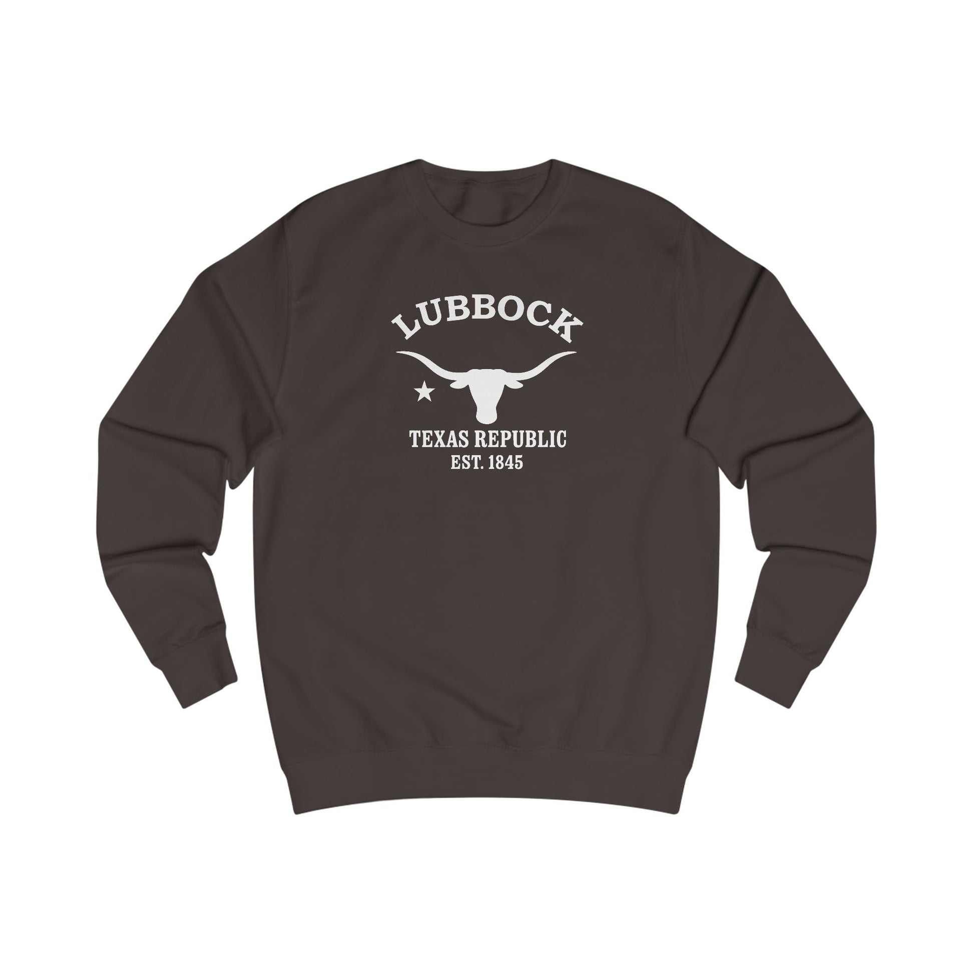 Lubbock Texas Vintage Retro Premium Crewneck Sweatshirt - White Logo - Bottle Green