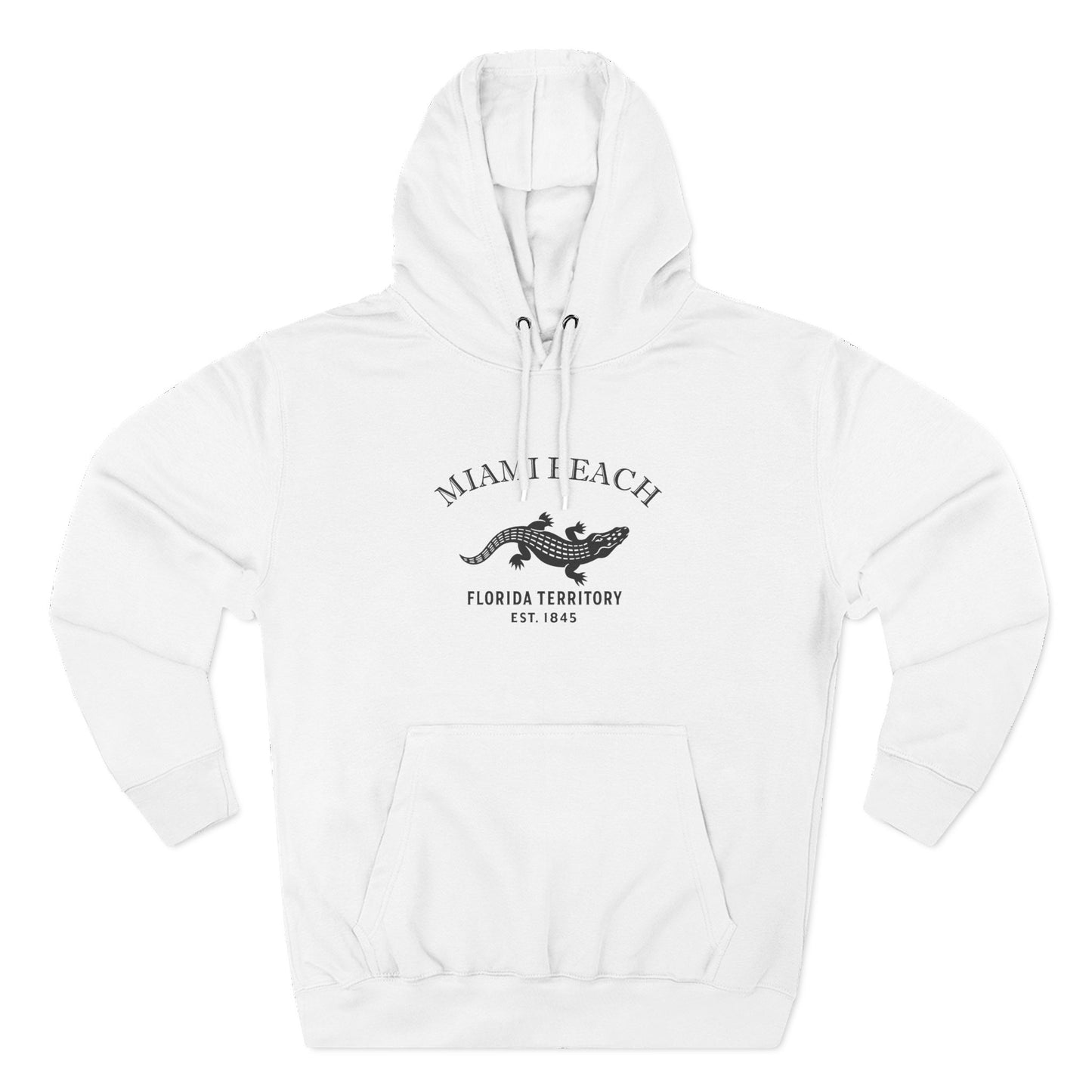 Miami Beach Florida Vintage Retro Unisex Heavy Cotton Hoodie - Black Logo