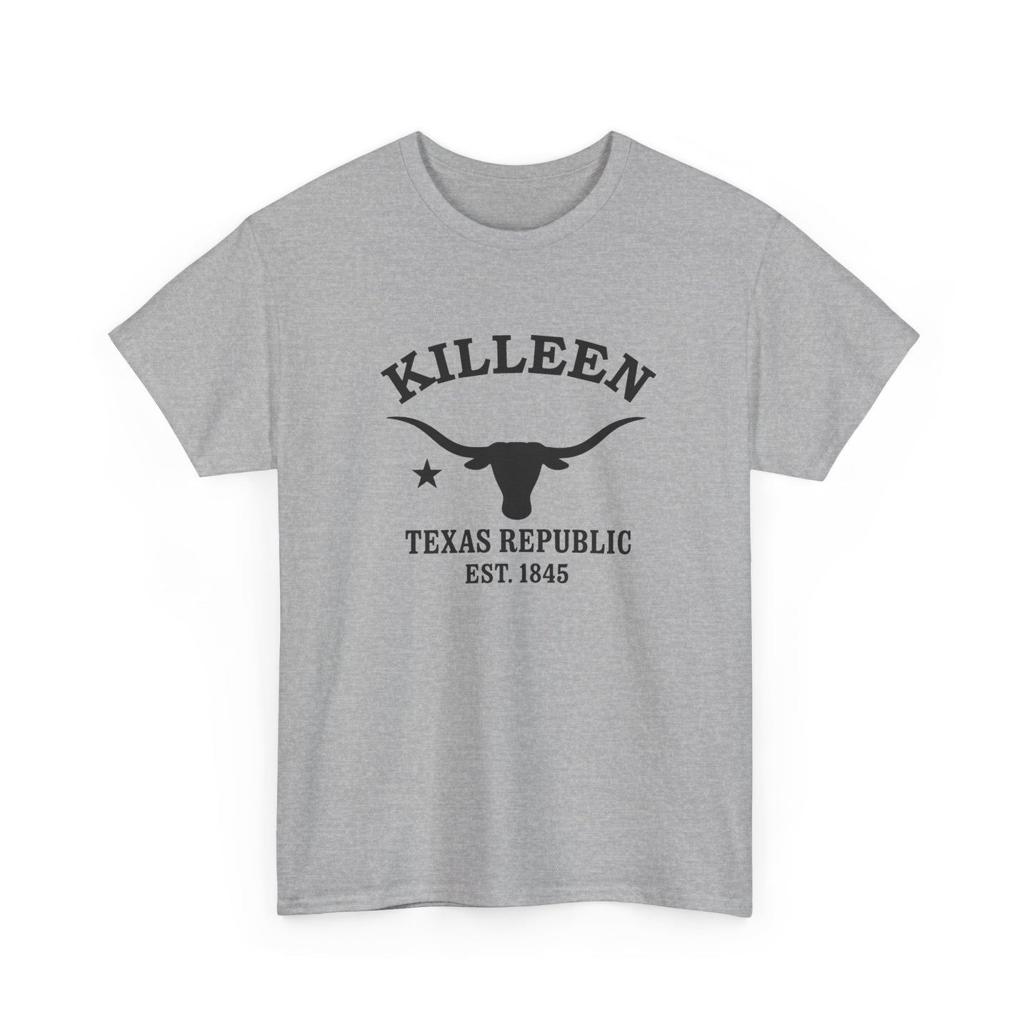 Killeen Texas Vintage Retro Unisex Heavy Cotton Tee - Black Logo
