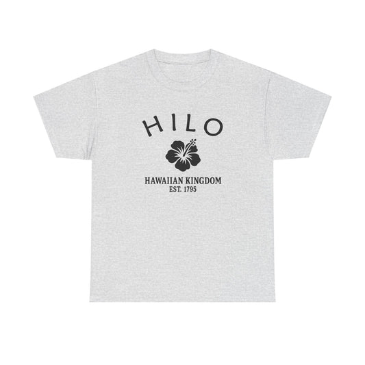 Hilo Hawaii Vintage Retro Unisex Heavy Cotton Tee - Black Logo