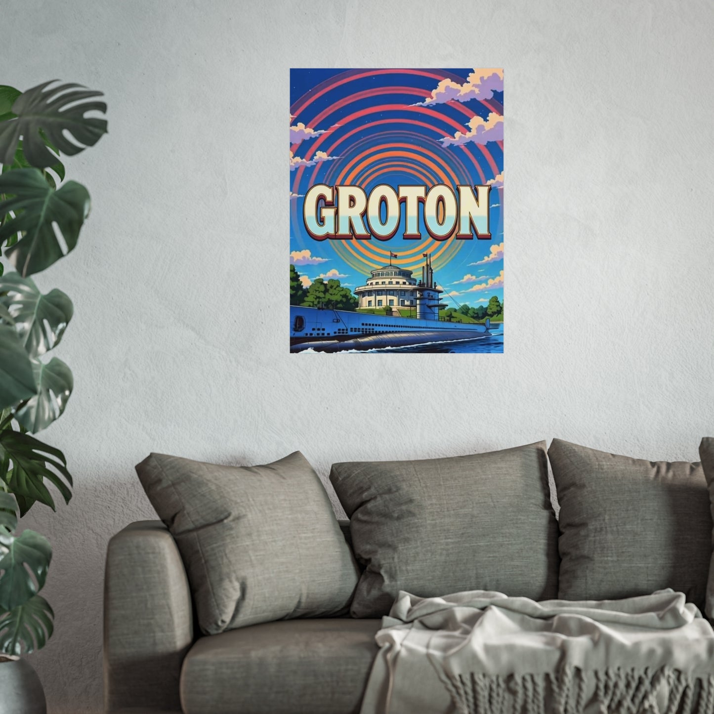 Groton Connecticut Vintage Retro Giclée Print Art Series Poster