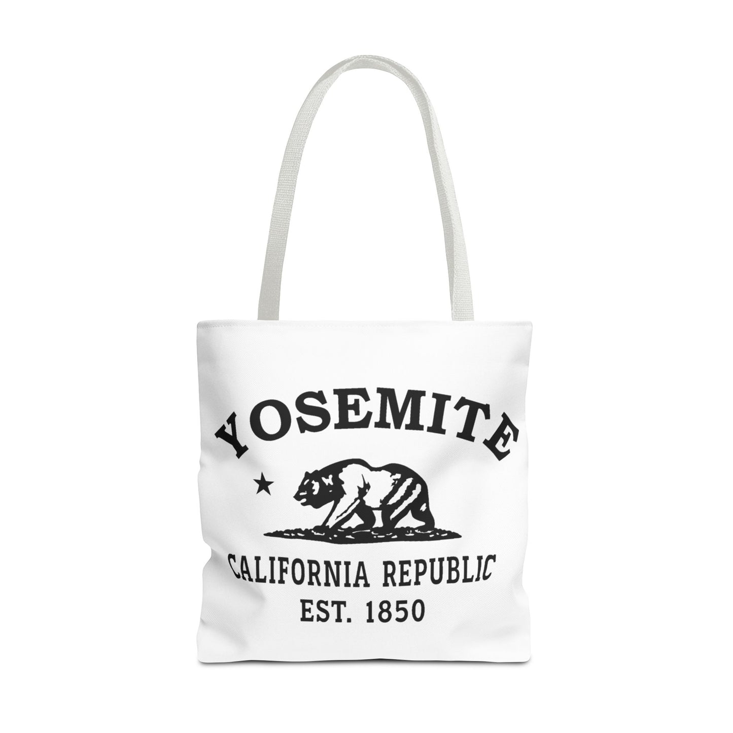 Yosemite California Vintage Retro Light Canvas Tote - Black Logo