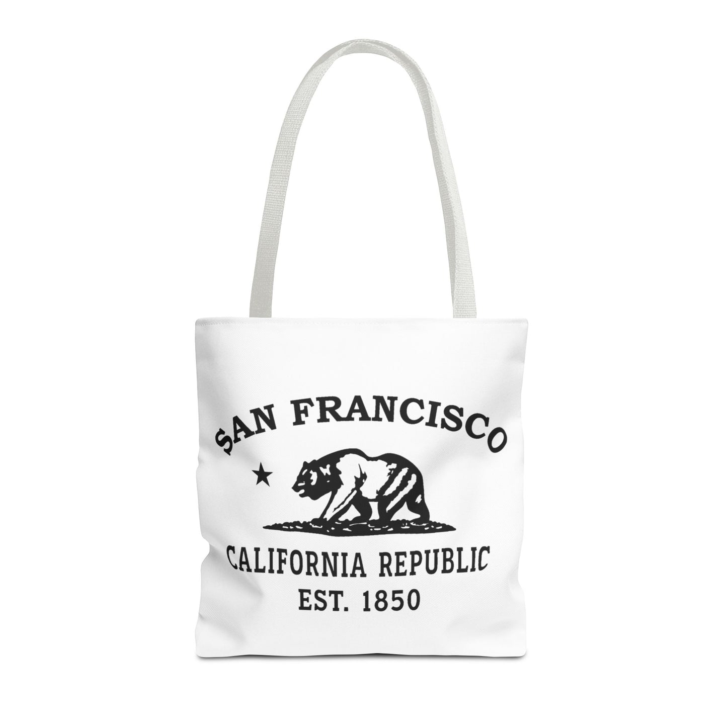 San Francisco California Vintage Retro Light Canvas Tote - Black Logo