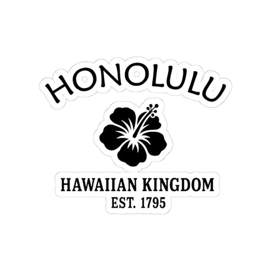 Honolulu Hawaii Vintage Retro Vinyl Sticker - Black Logo