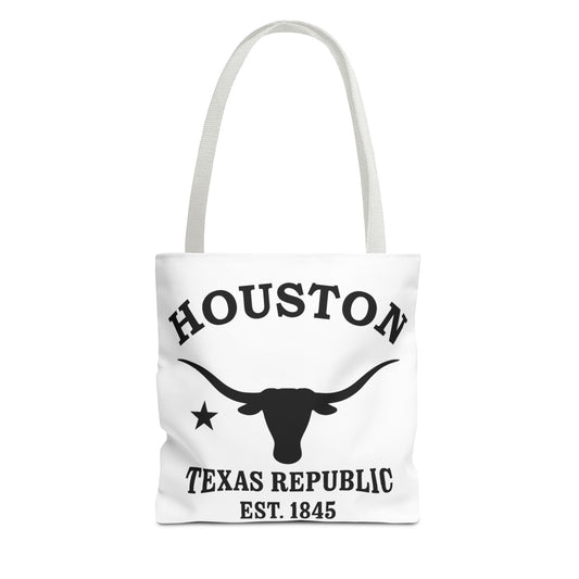Houston Texas Vintage Retro Light Canvas Tote - Black Logo