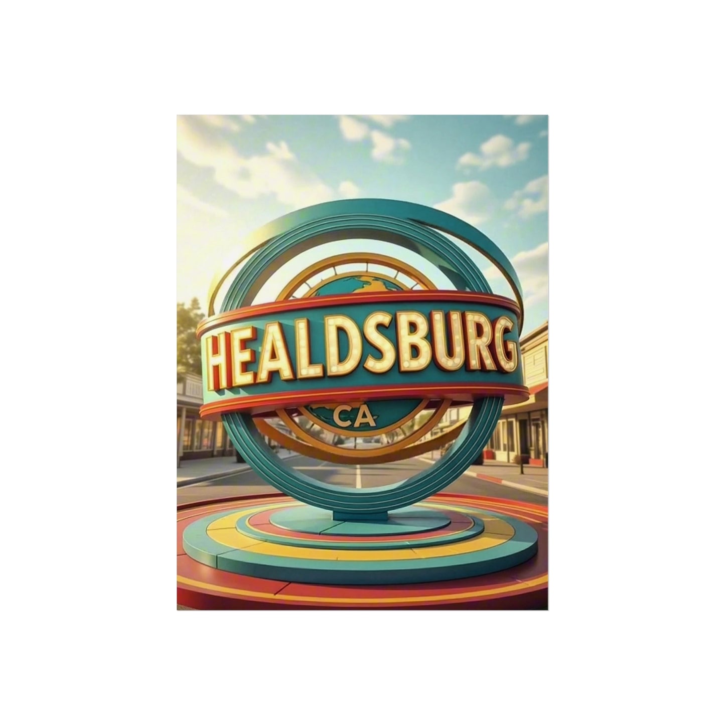 Healdsburg California Vintage Retro Giclée Print Art Series Poster