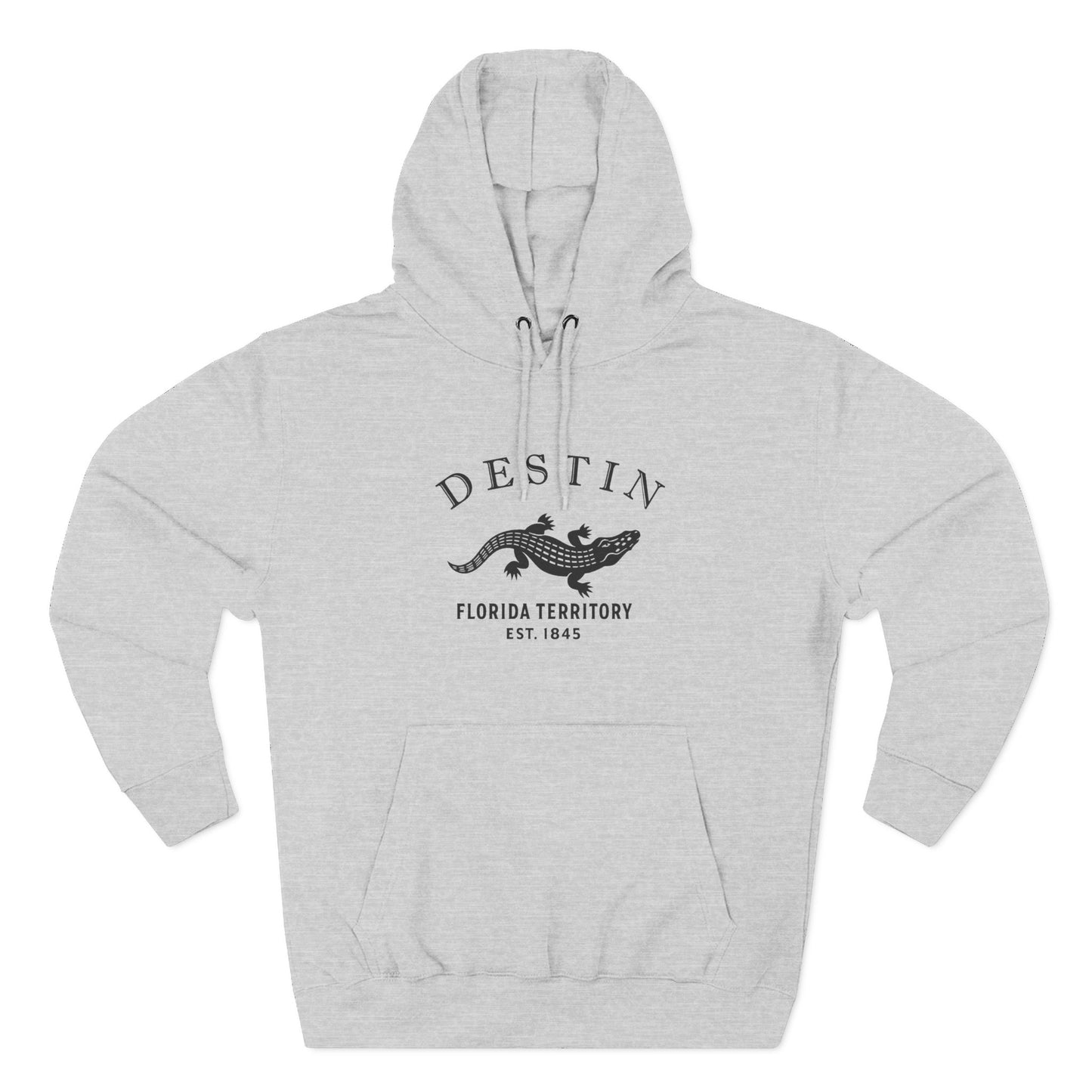 Destin Florida Vintage Retro Unisex Heavy Cotton Hoodie - Black Logo