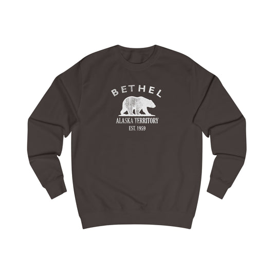 Bethel Alaska Vintage Retro Premium Crewneck Sweatshirt - White Logo - Bottle Green