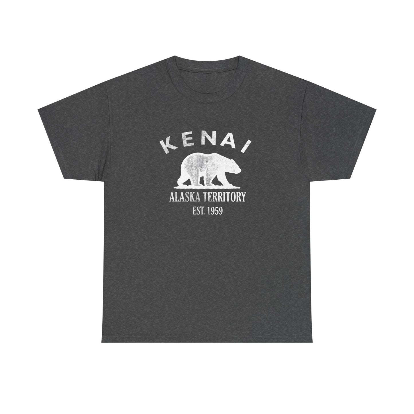 Kenai Alaska Vintage Retro Unisex Heavy Cotton Tee - White Logo
