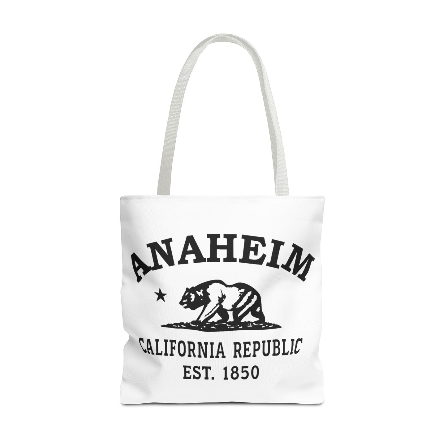 Anaheim California Vintage Retro Light Canvas Tote - Black Logo