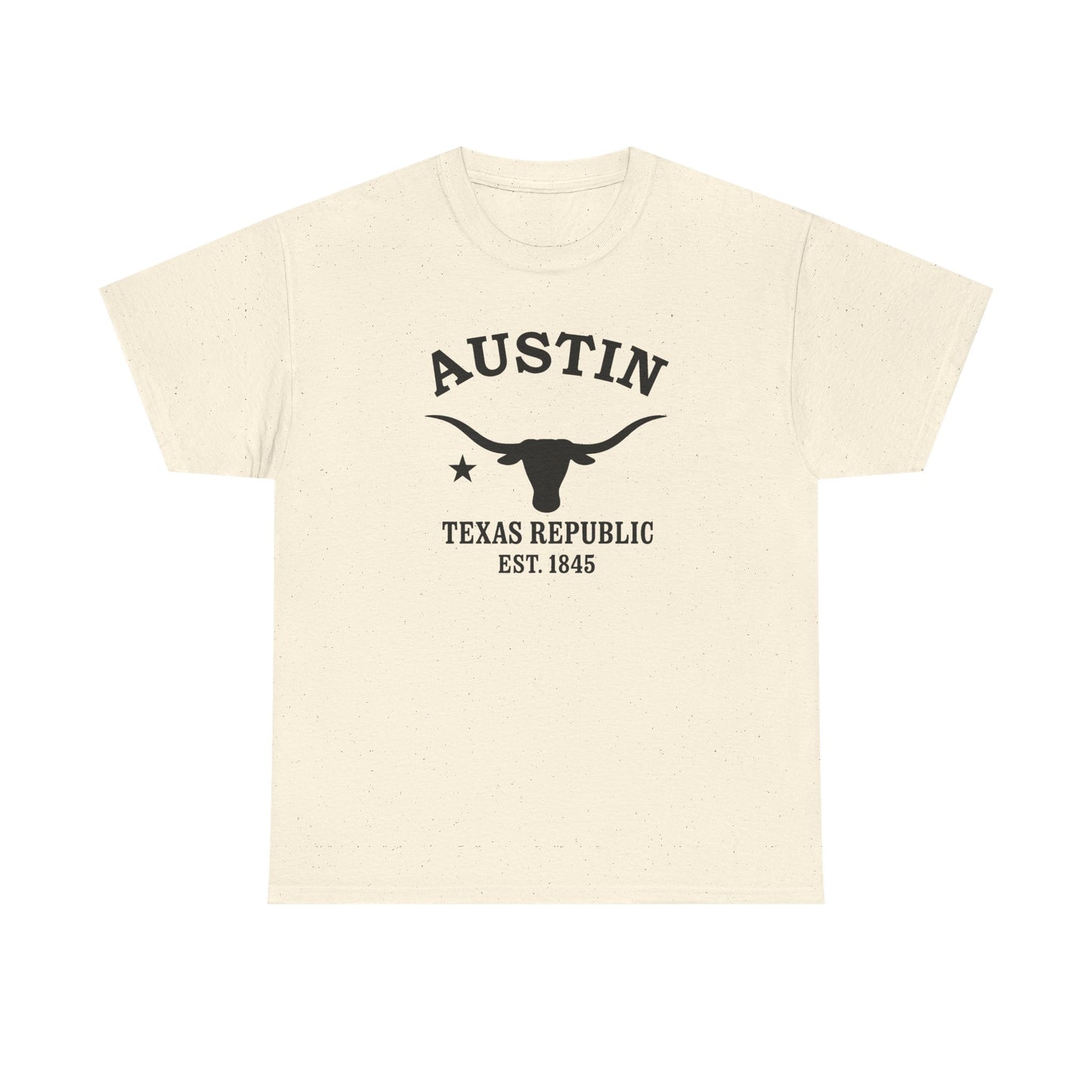 Austin Texas Vintage Retro Unisex Heavy Cotton Tee - Black Logo