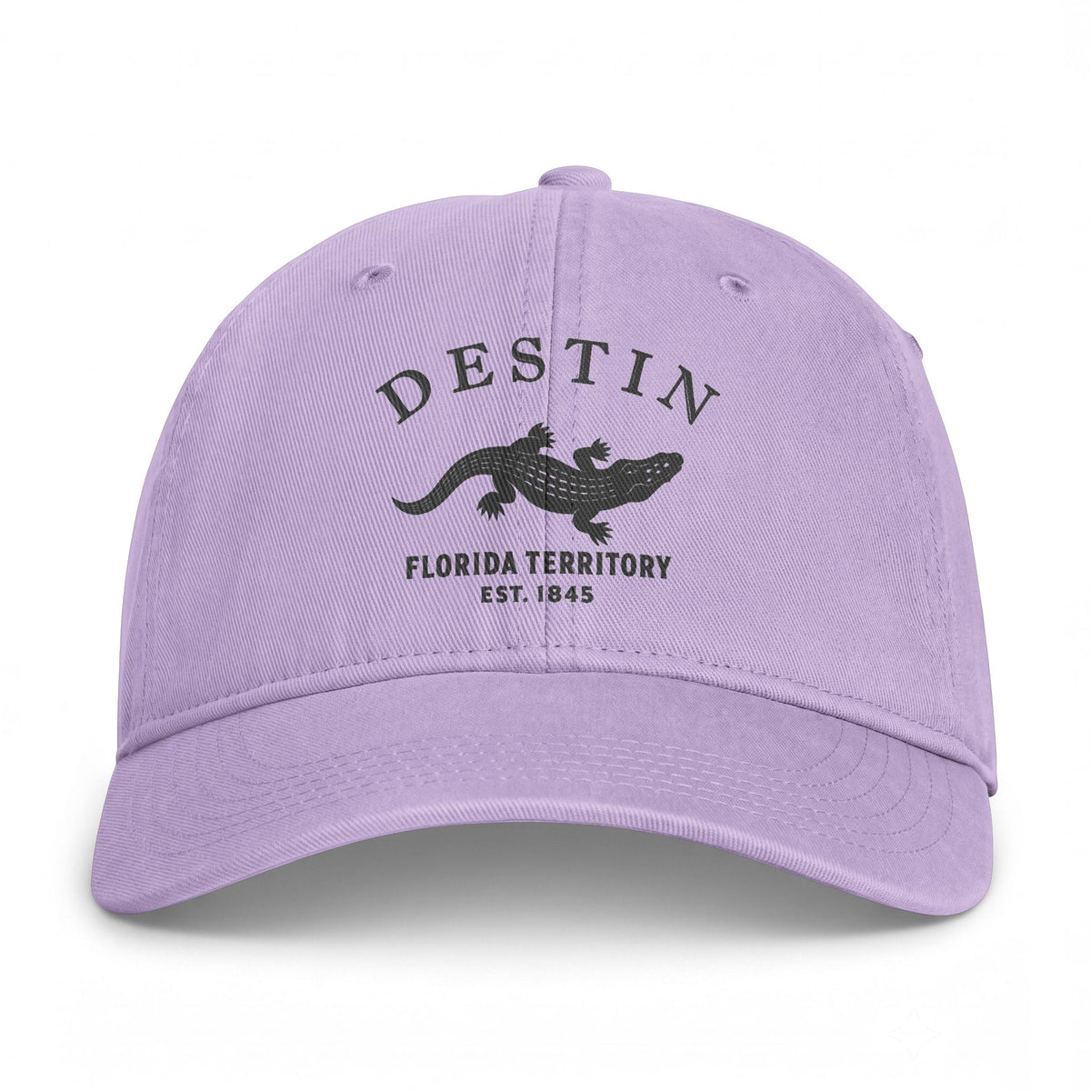 Destin Florida Distressed Cotton Cap - Charcoal Print Logo