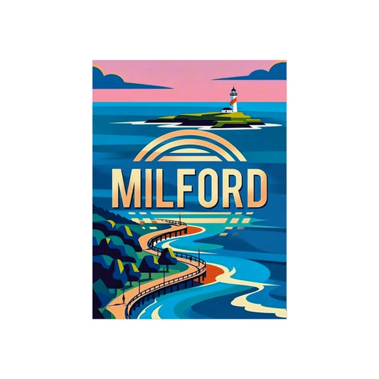 Milford Connecticut Vintage Retro Giclée Print Art Series Poster