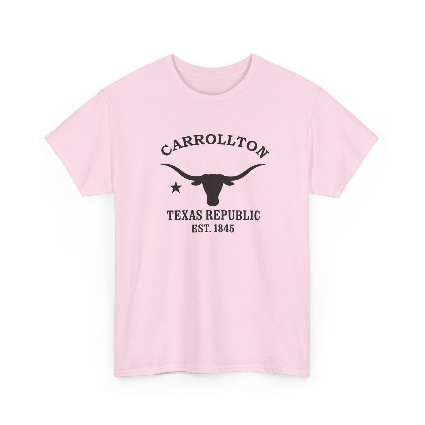 Carrollton Texas Vintage Retro Unisex Heavy Cotton Tee - Black Logo
