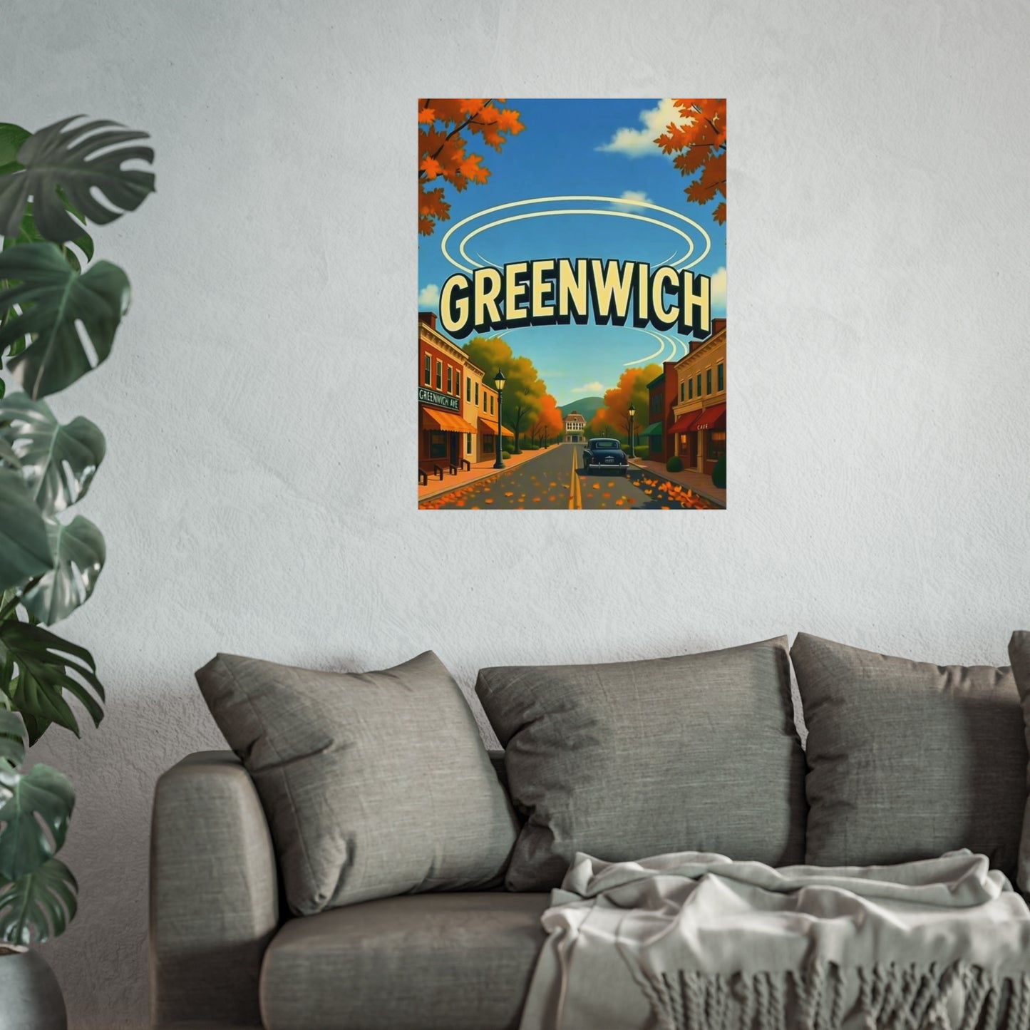 Greenwich Connecticut Vintage Retro Giclée Print Art Series Poster