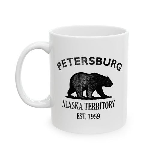 Petersburg Alaska Vintage Retro Ceramic Mug - Black Logo