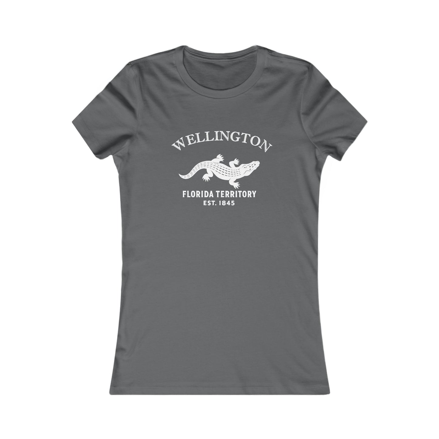 Wellington Florida Vintage Retro Womens Fitted Ringspun Cotton Tee - White Logo