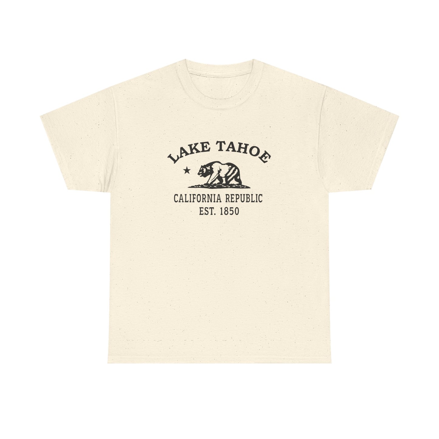 Lake Tahoe California Vintage Retro Unisex Heavy Cotton Tee - Black Logo