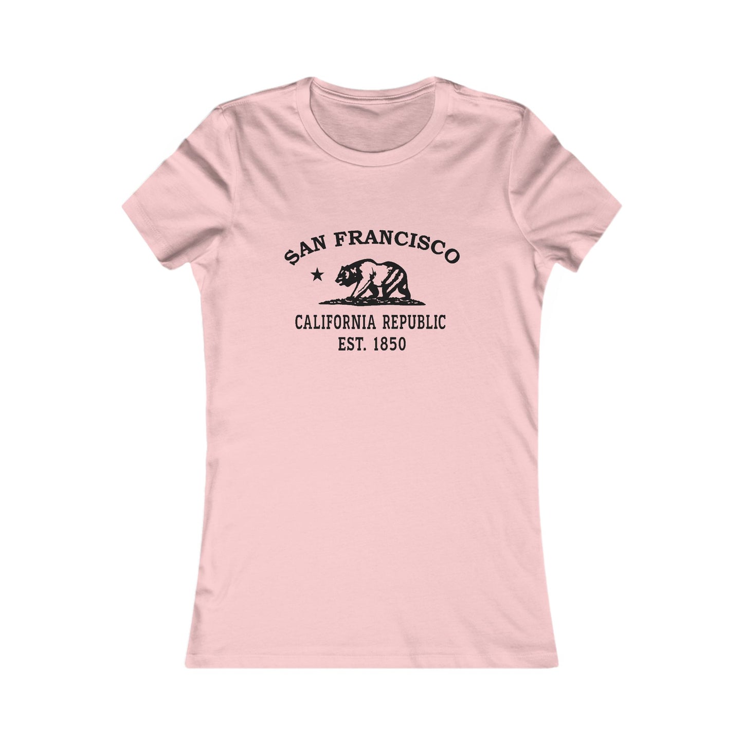 San Francisco California Vintage Retro Womens Fitted Ringspun Cotton Tee - Black Logo