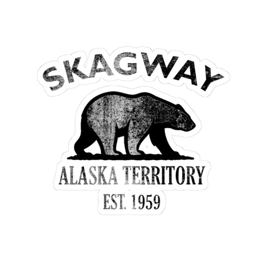 Skagway Alaska Vintage Retro Vinyl Sticker - Black Logo