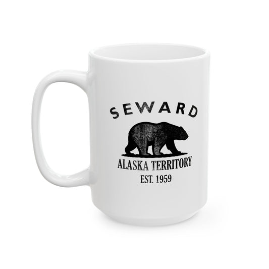 Seward Alaska Vintage Retro Ceramic Mug - Black Logo
