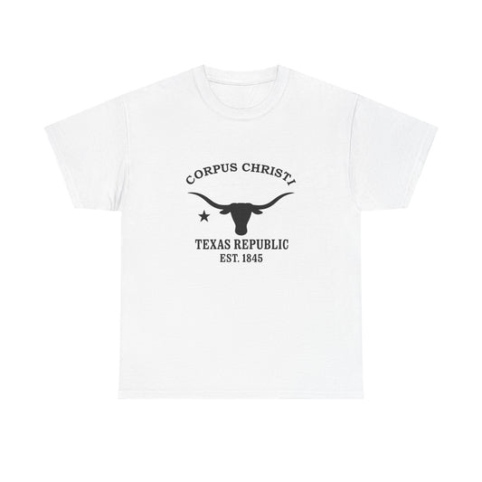 Corpus Christi Texas Vintage Retro Unisex Heavy Cotton Tee - Black Logo
