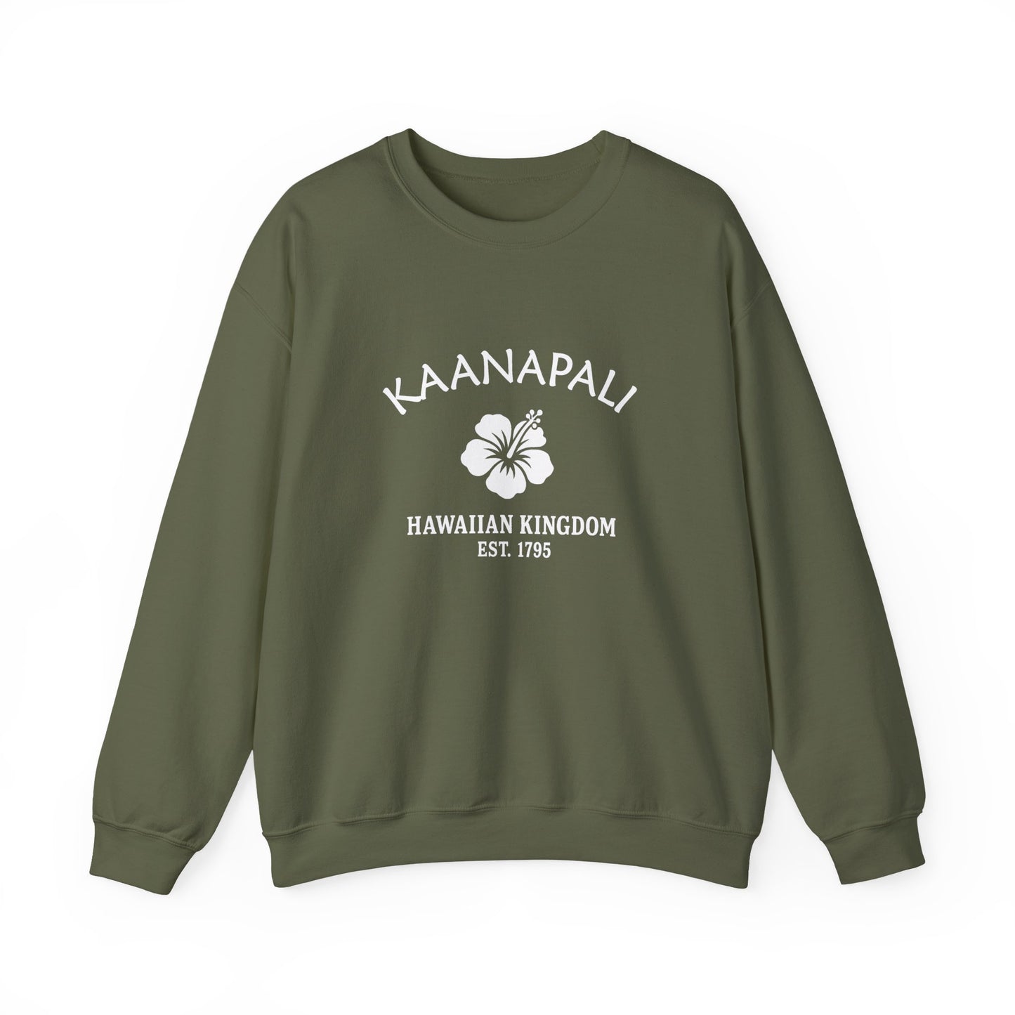 Kaanapali Hawaii Vintage Retro Unisex Heavy Crewneck Sweatshirt - White Logo