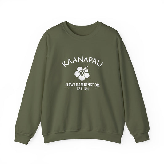 Kaanapali Hawaii Vintage Retro Unisex Heavy Crewneck Sweatshirt - White Logo
