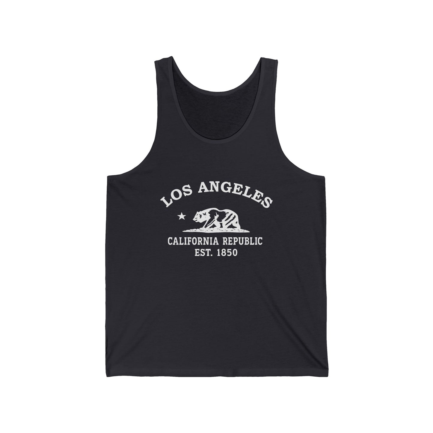 Los Angeles California Vintage Retro Unisex Cotton Jersey Tank Top - White Logo