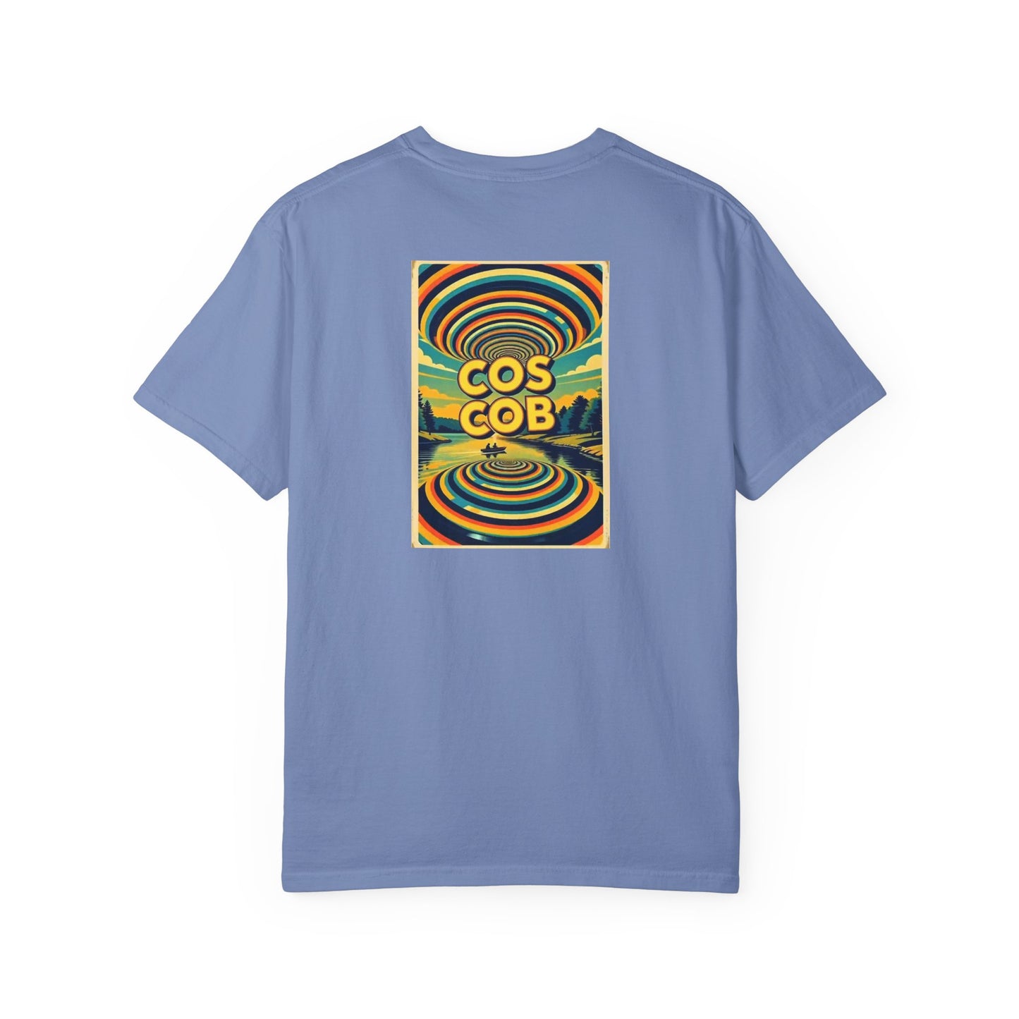 Cos Cob Connecticut Vintage Retro Back Printed Art Series Cotton Tee - Black Logo