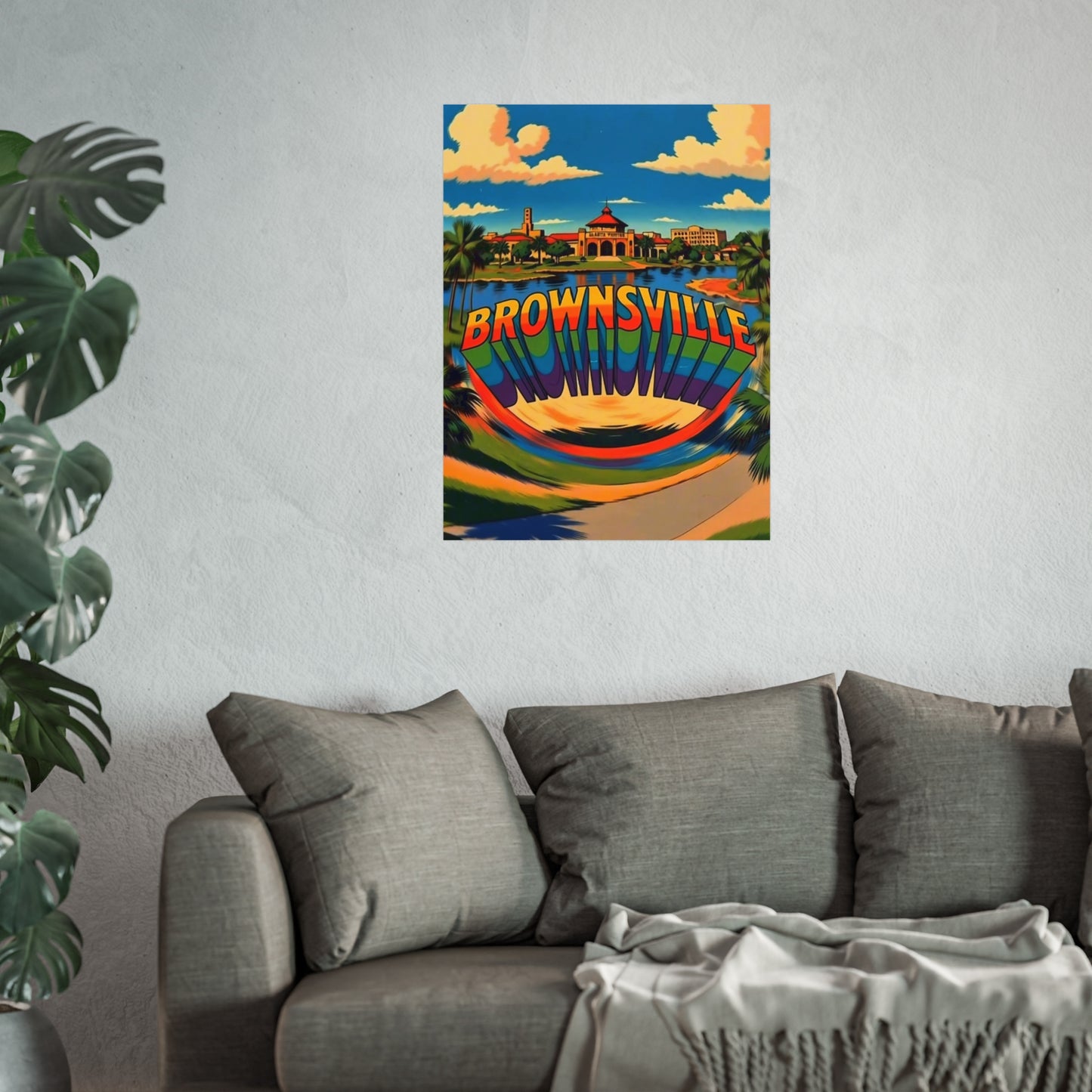 Brownsville Texas Vintage Retro Giclée Print Art Series Poster