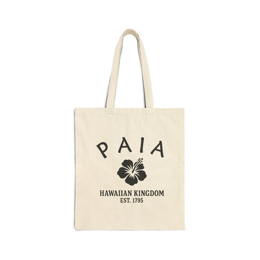 Paia Hawaii Vintage Retro Cotton Canvas Tote Bag - Black Logo