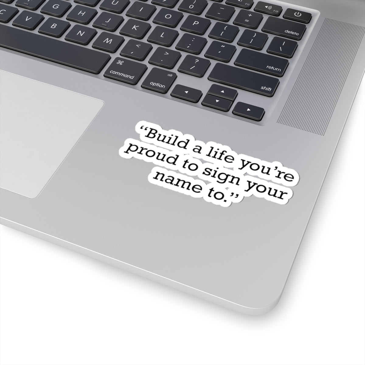 Quote 33 Build A Life Vintage Retro Vinyl Sticker - Black Logo