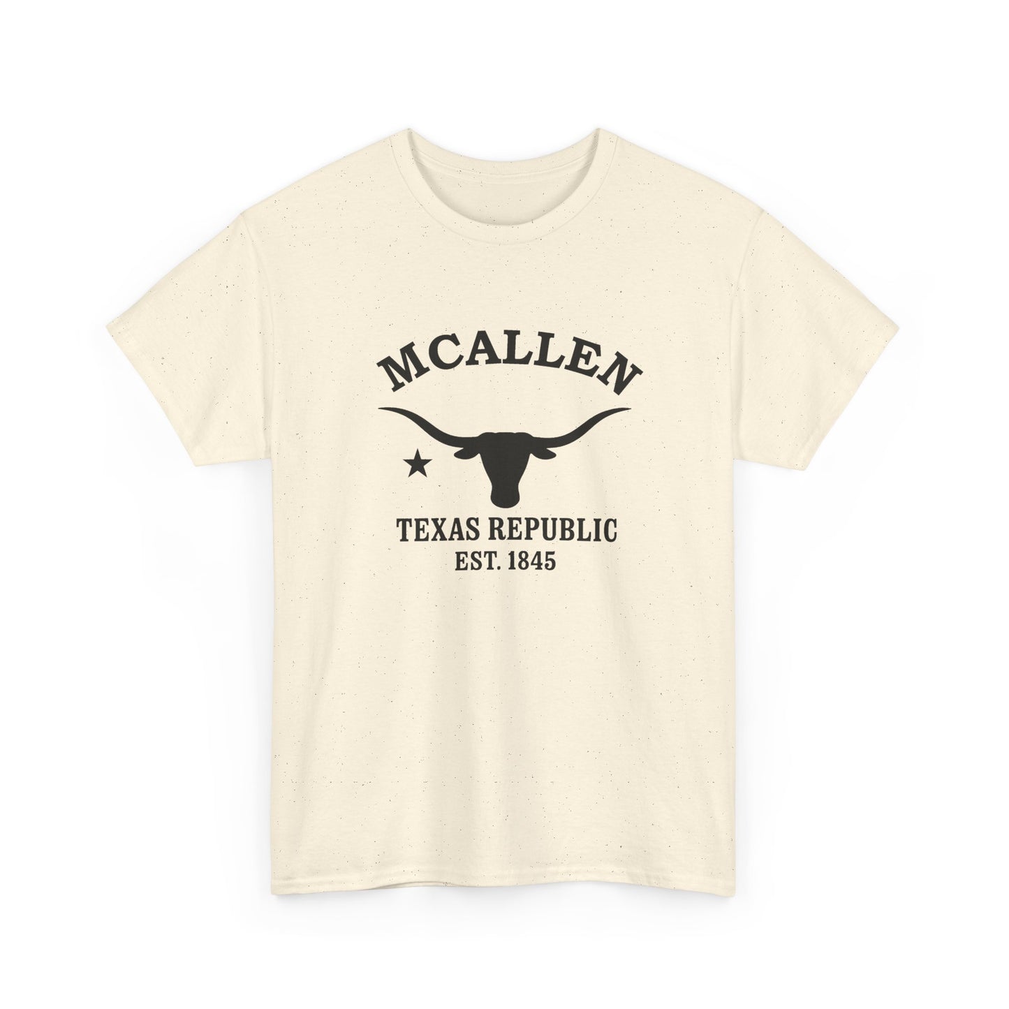 McAllen Texas Vintage Retro Unisex Heavy Cotton Tee - Black Logo