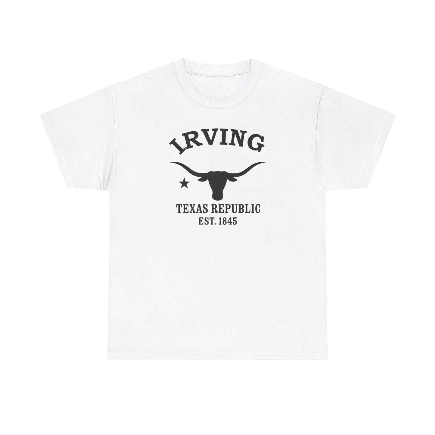 Irving Texas Vintage Retro Unisex Heavy Cotton Tee - Black Logo