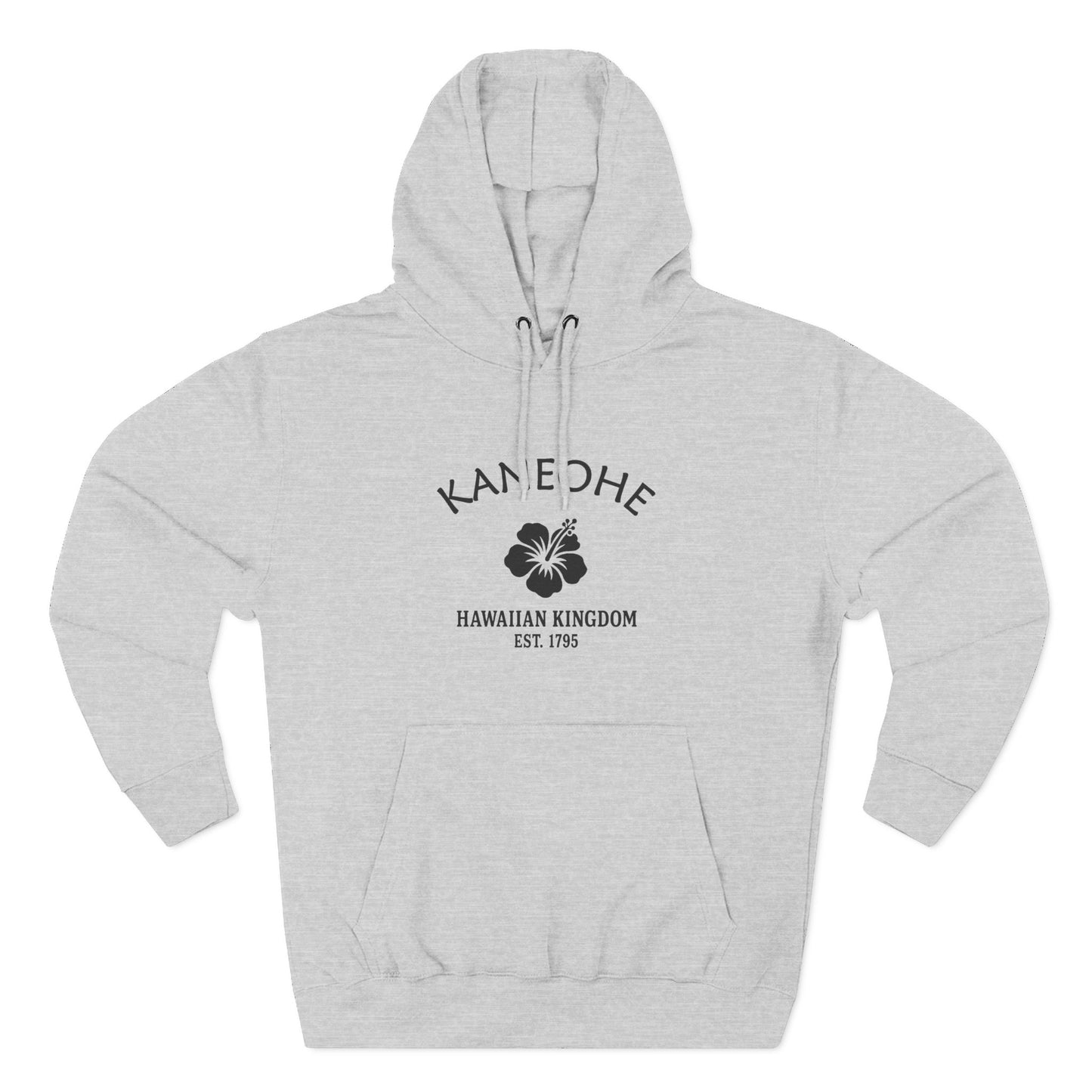 Kaneohe Hawaii Vintage Retro Unisex Heavy Cotton Hoodie - Black Logo