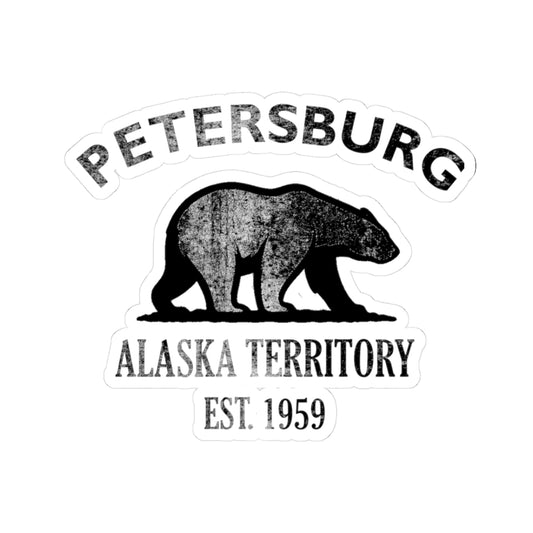 Petersburg Alaska Vintage Retro Vinyl Sticker - Black Logo