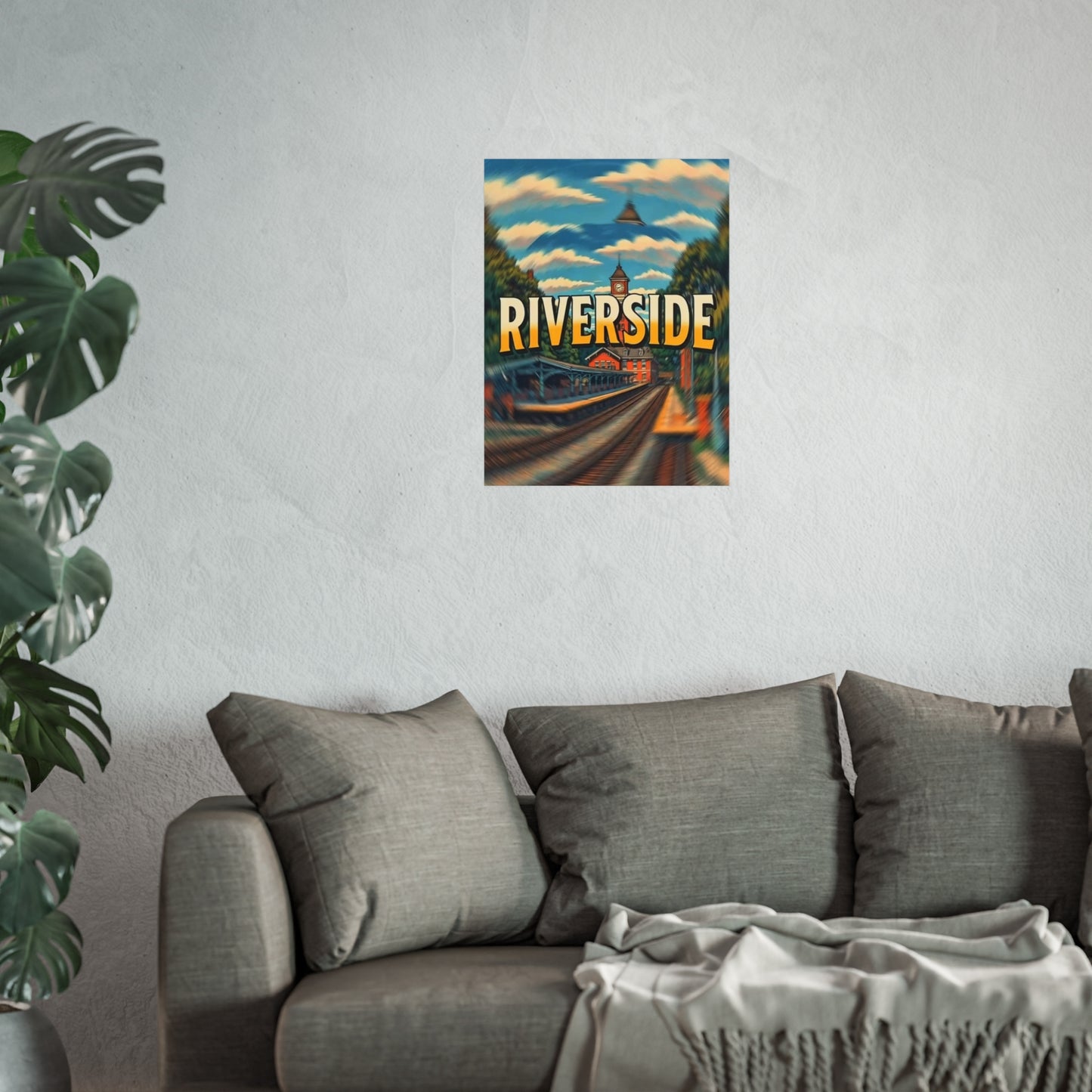 Riverside Connecticut Vintage Retro Giclée Print Art Series Poster