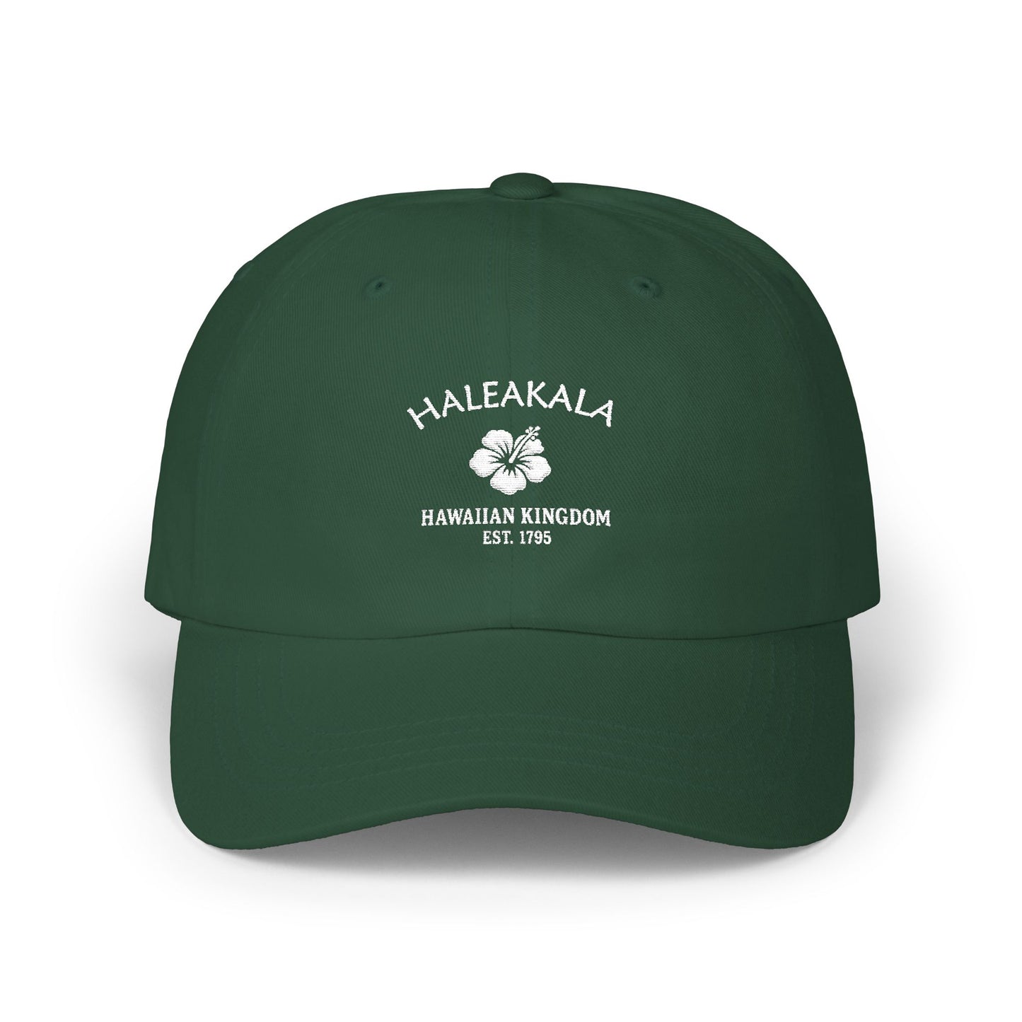 Haleakala Hawaii Classic Embroidered Cotton Cap - White Logo