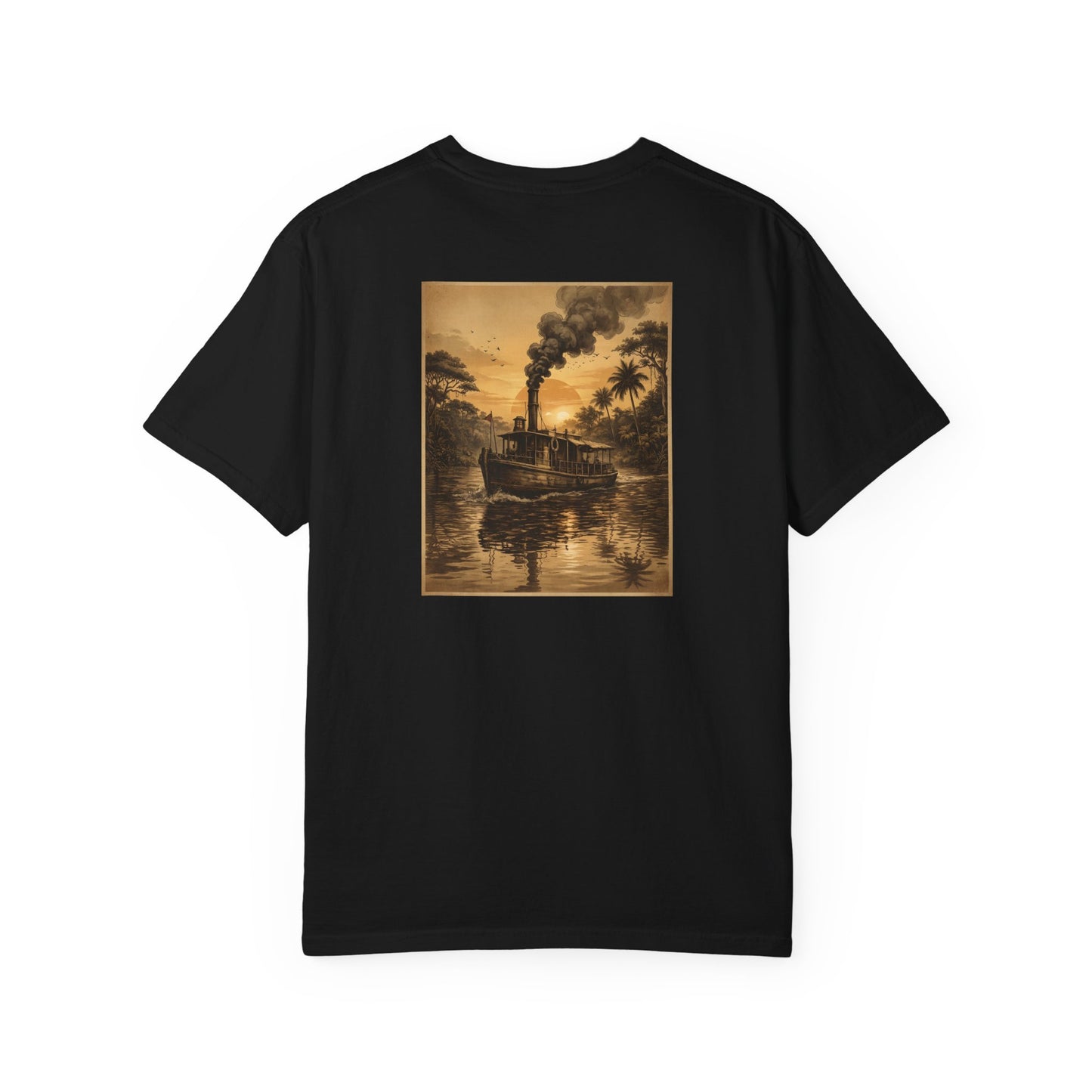 Vintage Retro Jungle River Steamboat Tee — Jungle Explorer